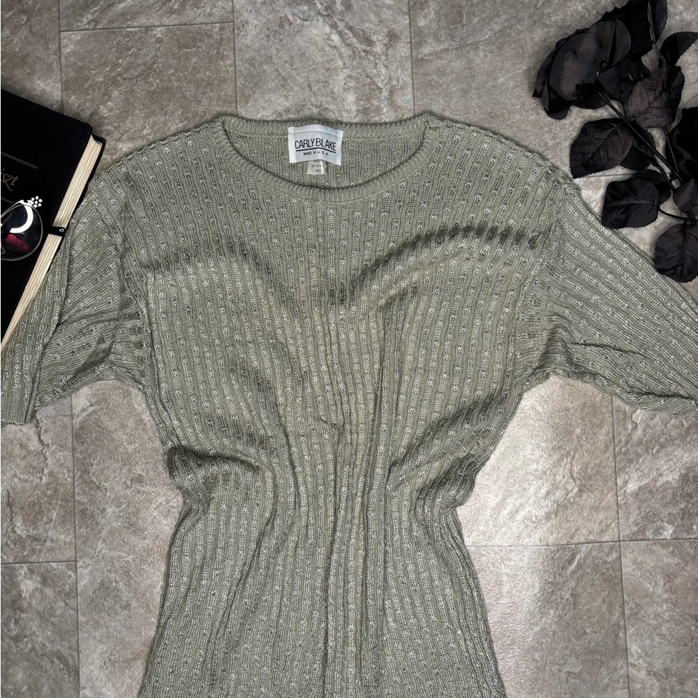 Sage Green Ribbed Sweater